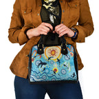 World Ocean Day Aboriginal Arts Indigenous Shoulder Handbag Dancing Under Moonlight