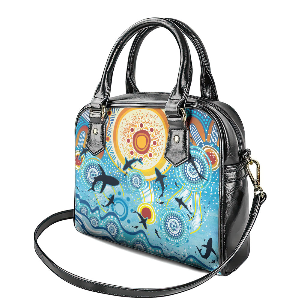 World Ocean Day Aboriginal Arts Indigenous Shoulder Handbag Dancing Under Moonlight