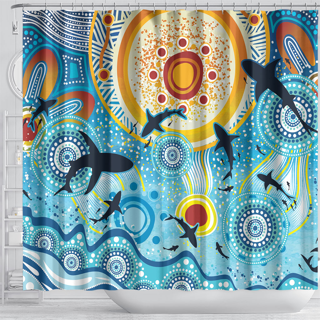 World Ocean Day Aboriginal Arts Indigenous Shower Curtain Dancing Under Moonlight