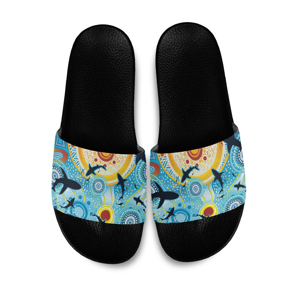 World Ocean Day Aboriginal Arts Indigenous Slide Sandals Dancing Under Moonlight