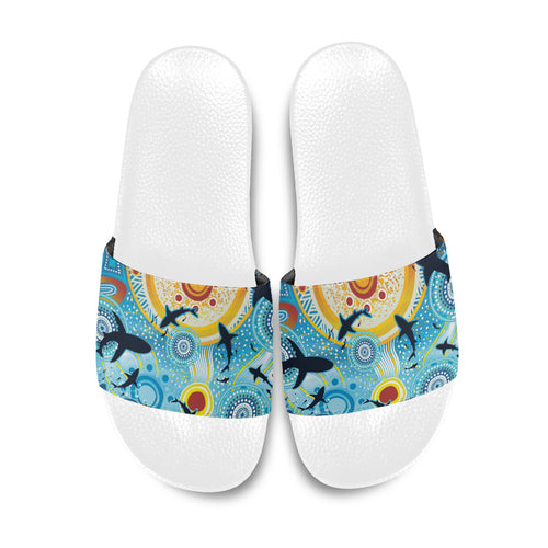 World Ocean Day Aboriginal Arts Indigenous Slide Sandals Dancing Under Moonlight