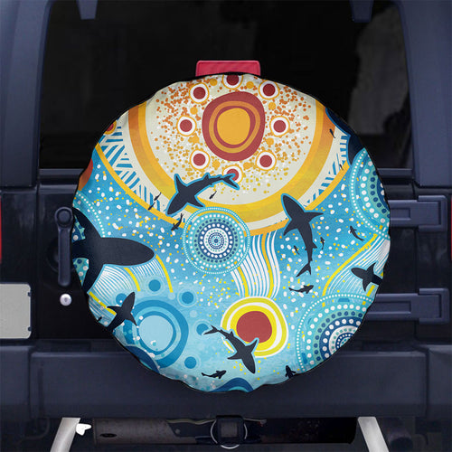 World Ocean Day Aboriginal Arts Indigenous Spare Tire Cover Dancing Under Moonlight