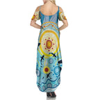 World Ocean Day Aboriginal Arts Indigenous Summer Maxi Dress Dancing Under Moonlight