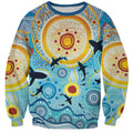 World Ocean Day Aboriginal Arts Indigenous Sweatshirt Dancing Under Moonlight
