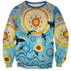 World Ocean Day Aboriginal Arts Indigenous Sweatshirt Dancing Under Moonlight