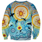 World Ocean Day Aboriginal Arts Indigenous Sweatshirt Dancing Under Moonlight