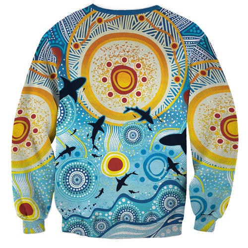 World Ocean Day Aboriginal Arts Indigenous Sweatshirt Dancing Under Moonlight