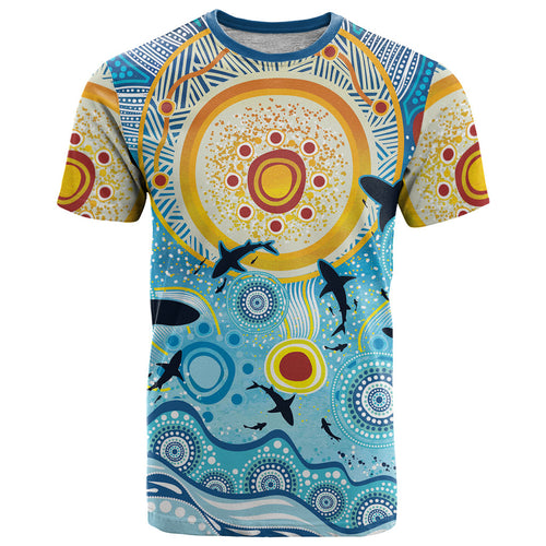 World Ocean Day Aboriginal Arts Indigenous T Shirt Dancing Under Moonlight