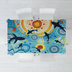 World Ocean Day Aboriginal Arts Indigenous Tablecloth Dancing Under Moonlight
