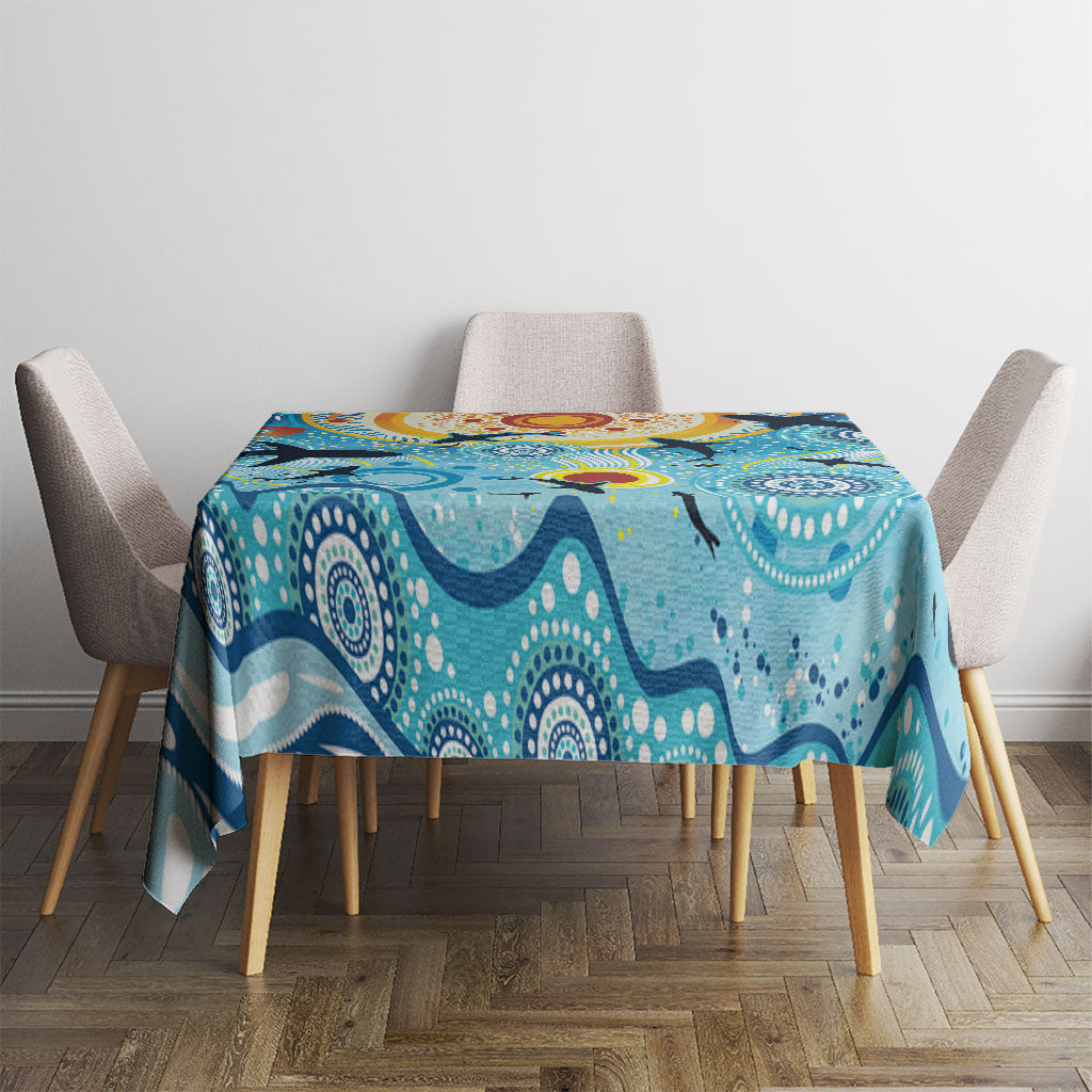 World Ocean Day Aboriginal Arts Indigenous Tablecloth Dancing Under Moonlight