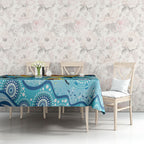 World Ocean Day Aboriginal Arts Indigenous Tablecloth Dancing Under Moonlight