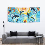 World Ocean Day Aboriginal Arts Indigenous Tapestry Dancing Under Moonlight