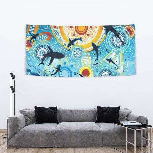 World Ocean Day Aboriginal Arts Indigenous Tapestry Dancing Under Moonlight