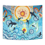 World Ocean Day Aboriginal Arts Indigenous Tapestry Dancing Under Moonlight