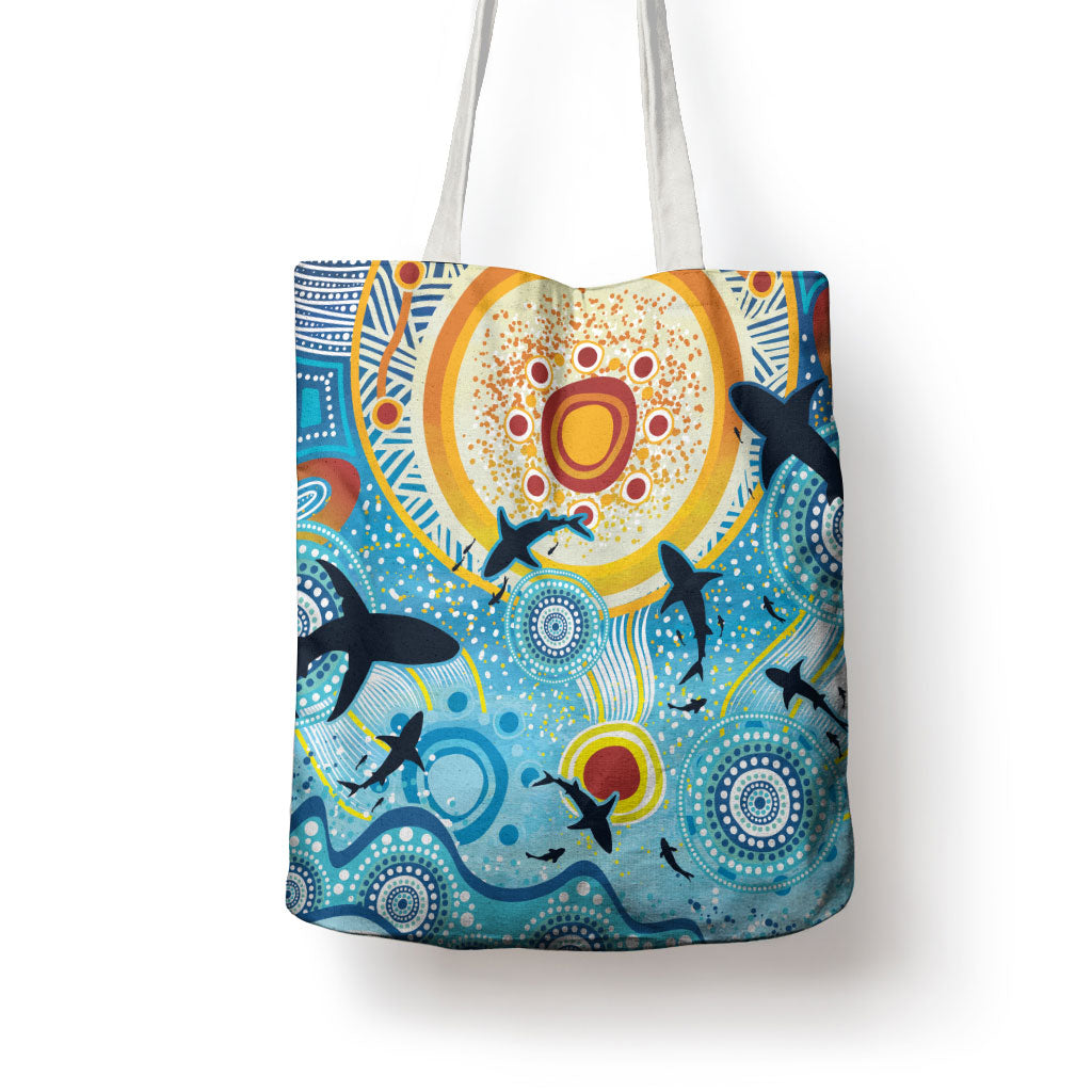 World Ocean Day Aboriginal Arts Indigenous Tote Bag Dancing Under Moonlight