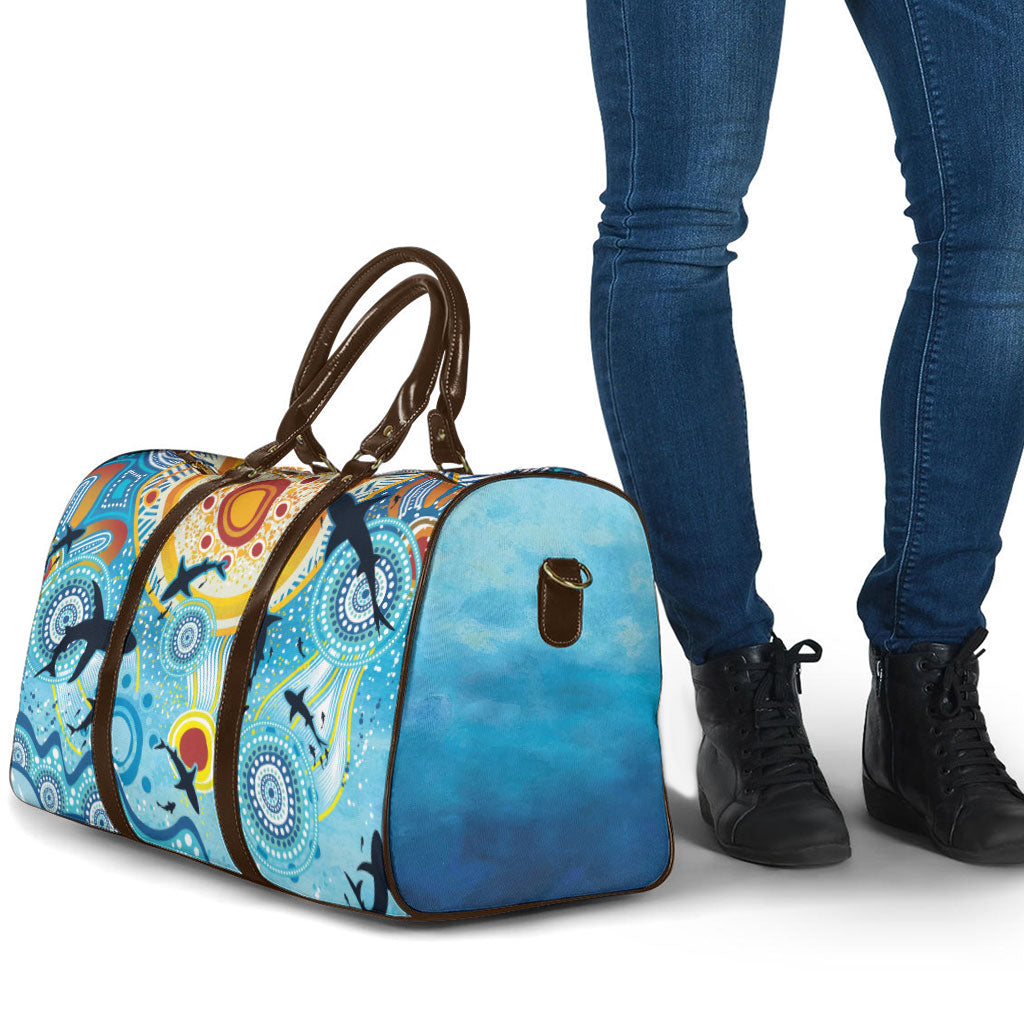 World Ocean Day Aboriginal Arts Indigenous Travel Bag Dancing Under Moonlight