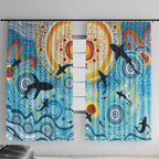 World Ocean Day Aboriginal Arts Indigenous Window Curtain Dancing Under Moonlight