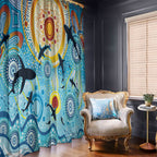 World Ocean Day Aboriginal Arts Indigenous Window Curtain Dancing Under Moonlight