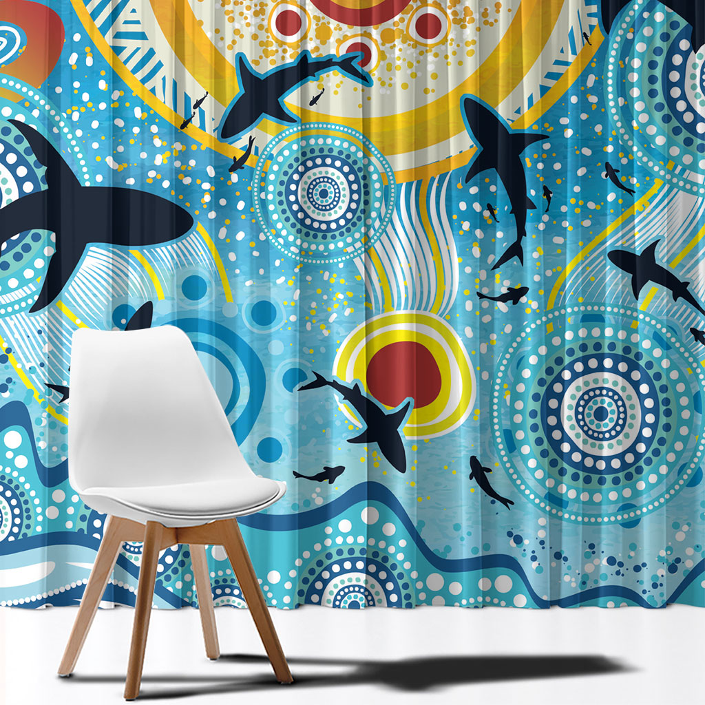 World Ocean Day Aboriginal Arts Indigenous Window Curtain Dancing Under Moonlight