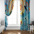 World Ocean Day Aboriginal Arts Indigenous Window Curtain Dancing Under Moonlight