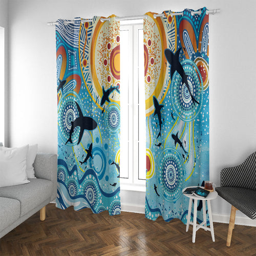 World Ocean Day Aboriginal Arts Indigenous Window Curtain Dancing Under Moonlight