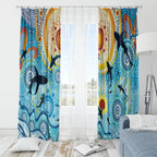 World Ocean Day Aboriginal Arts Indigenous Window Curtain Dancing Under Moonlight