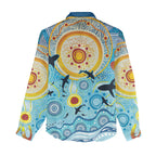 World Ocean Day Aboriginal Arts Indigenous Women Casual Shirt Dancing Under Moonlight