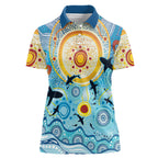World Ocean Day Aboriginal Arts Indigenous Women Polo Shirt Dancing Under Moonlight