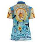 World Ocean Day Aboriginal Arts Indigenous Women Polo Shirt Dancing Under Moonlight