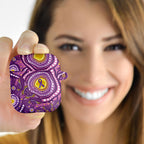 Australia Indigenous World Cancer Day Purple Aboriginal AirPods Case Butterfly Ribbon