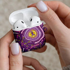 Australia Indigenous World Cancer Day Purple Aboriginal AirPods Case Butterfly Ribbon