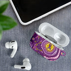 Australia Indigenous World Cancer Day Purple Aboriginal AirPods Case Butterfly Ribbon