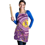 Australia Indigenous World Cancer Day Purple Aboriginal Apron Butterfly Ribbon