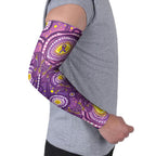 Australia Indigenous World Cancer Day Purple Aboriginal Arm Sleeves Butterfly Ribbon
