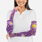Australia Indigenous World Cancer Day Purple Aboriginal Arm Sleeves Butterfly Ribbon