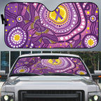 Australia Indigenous World Cancer Day Purple Aboriginal Auto Sun Shade Butterfly Ribbon