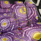 Australia Indigenous World Cancer Day Purple Aboriginal Back Car Seat Cover Butterfly Ribbon