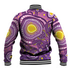Australia Indigenous World Cancer Day Purple Aboriginal Baseball Jacket Butterfly Ribbon