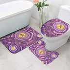 Australia Indigenous World Cancer Day Purple Aboriginal Bathroom Set Butterfly Ribbon