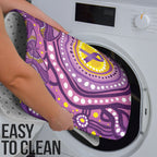Australia Indigenous World Cancer Day Purple Aboriginal Bathroom Set Butterfly Ribbon