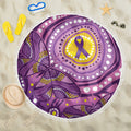 Australia Indigenous World Cancer Day Purple Aboriginal Beach Blanket Butterfly Ribbon