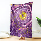 Australia Indigenous World Cancer Day Purple Aboriginal Blanket Butterfly Ribbon