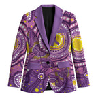 Australia Indigenous World Cancer Day Purple Aboriginal Blazer Butterfly Ribbon