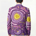 Australia Indigenous World Cancer Day Purple Aboriginal Blazer Butterfly Ribbon