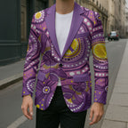 Australia Indigenous World Cancer Day Purple Aboriginal Blazer Butterfly Ribbon