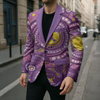 Australia Indigenous World Cancer Day Purple Aboriginal Blazer Butterfly Ribbon