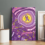 Australia Indigenous World Cancer Day Purple Aboriginal Canvas Wall Art Butterfly Ribbon
