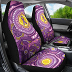 Australia Indigenous World Cancer Day Purple Aboriginal Car Seat Cover Butterfly Ribbon