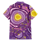 Australia Indigenous World Cancer Day Purple Aboriginal Family Matching Mermaid Dress and Hawaiian Shirt Butterfly Ribbon