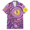 Australia Indigenous World Cancer Day Purple Aboriginal Hawaiian Shirt Butterfly Ribbon